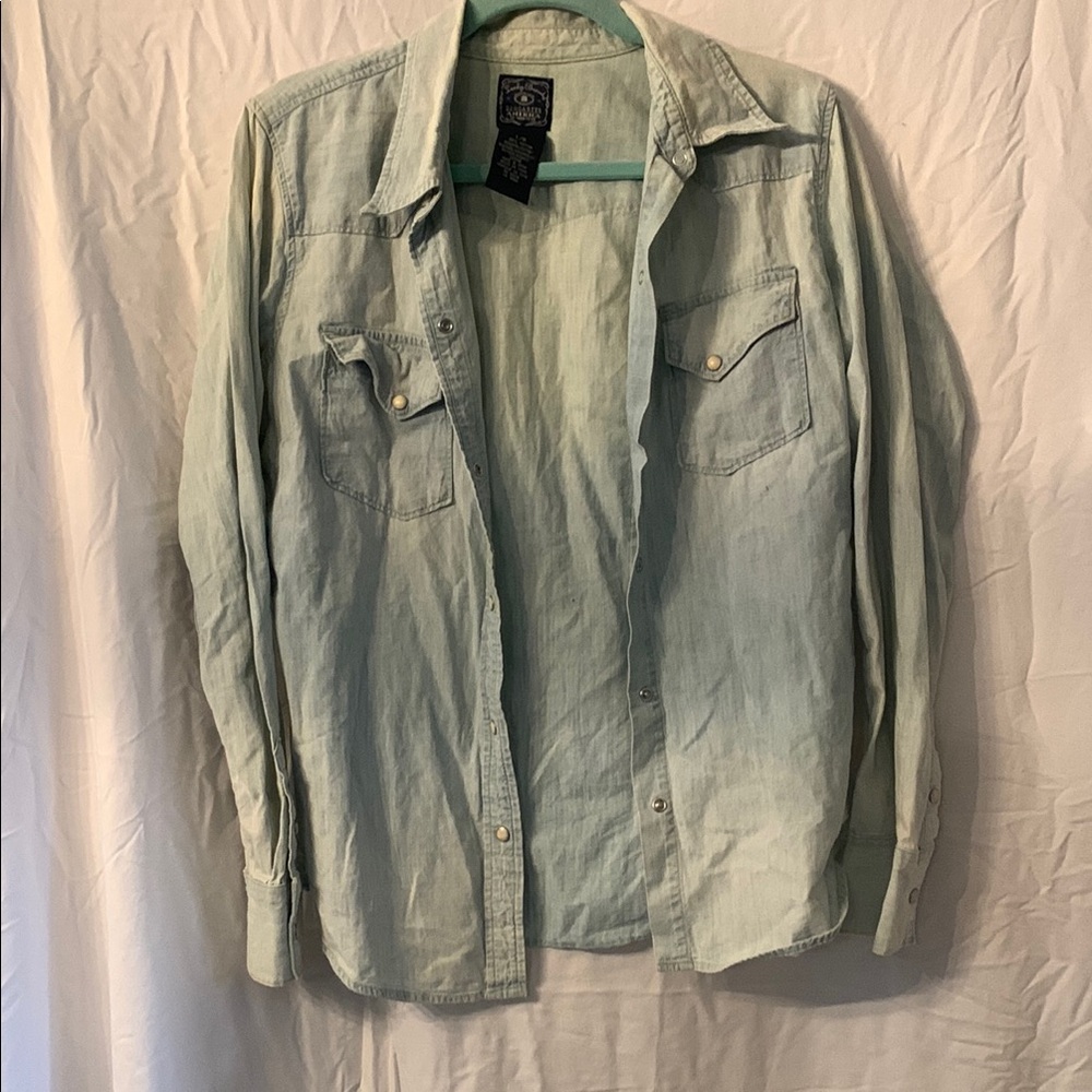 Lucky Brand Blue Button Down Shirt with Soft Fabric